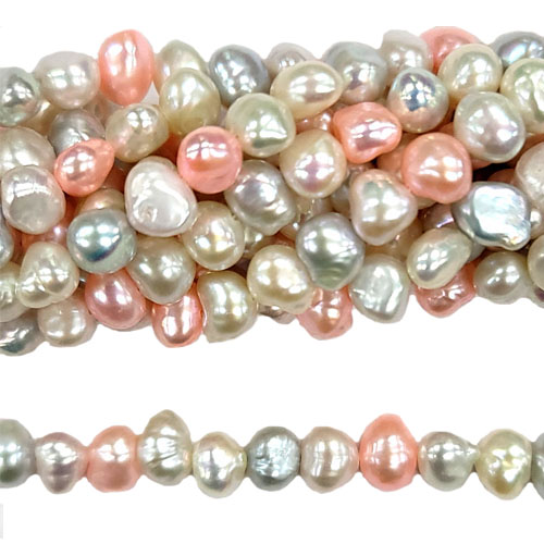 FRESHWATER PEARL SIDED 6-6.5MM MULTI COLOR